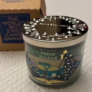 NEW! Bath & Body Works Fresh Balsam 3-Wick Jar Candle Holiday Christmas Green